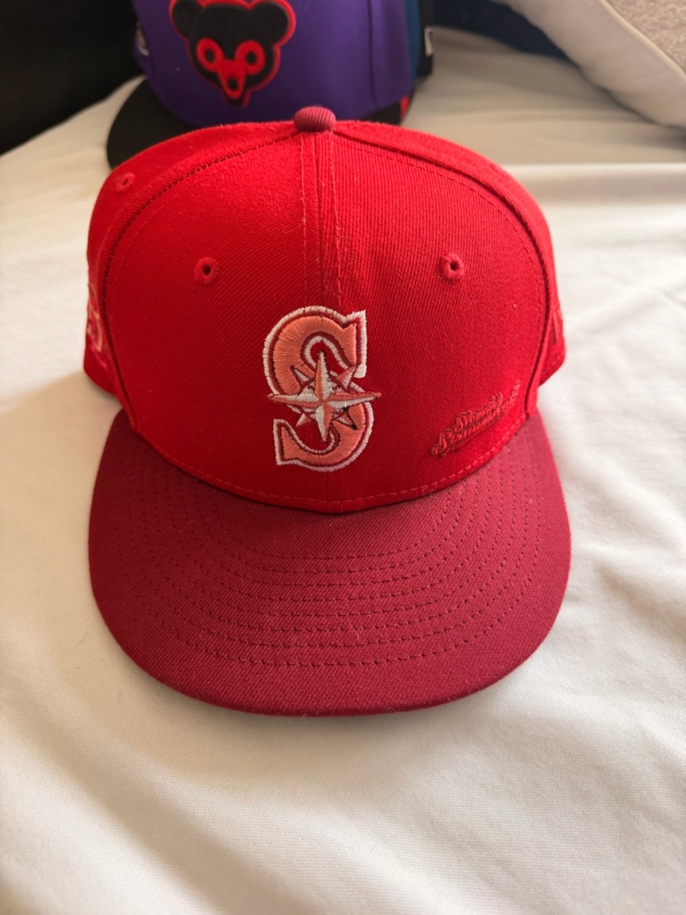 Seattle Mariners Red Snapback Hat with S Logo